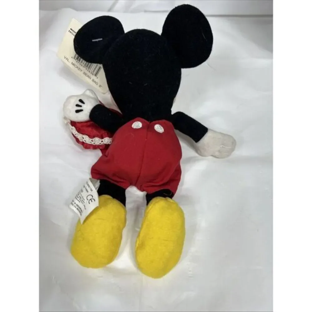 Disney Store Mickey Mouse Valentine Holding Heart Bean Bag Plush With Tag 8‎ in